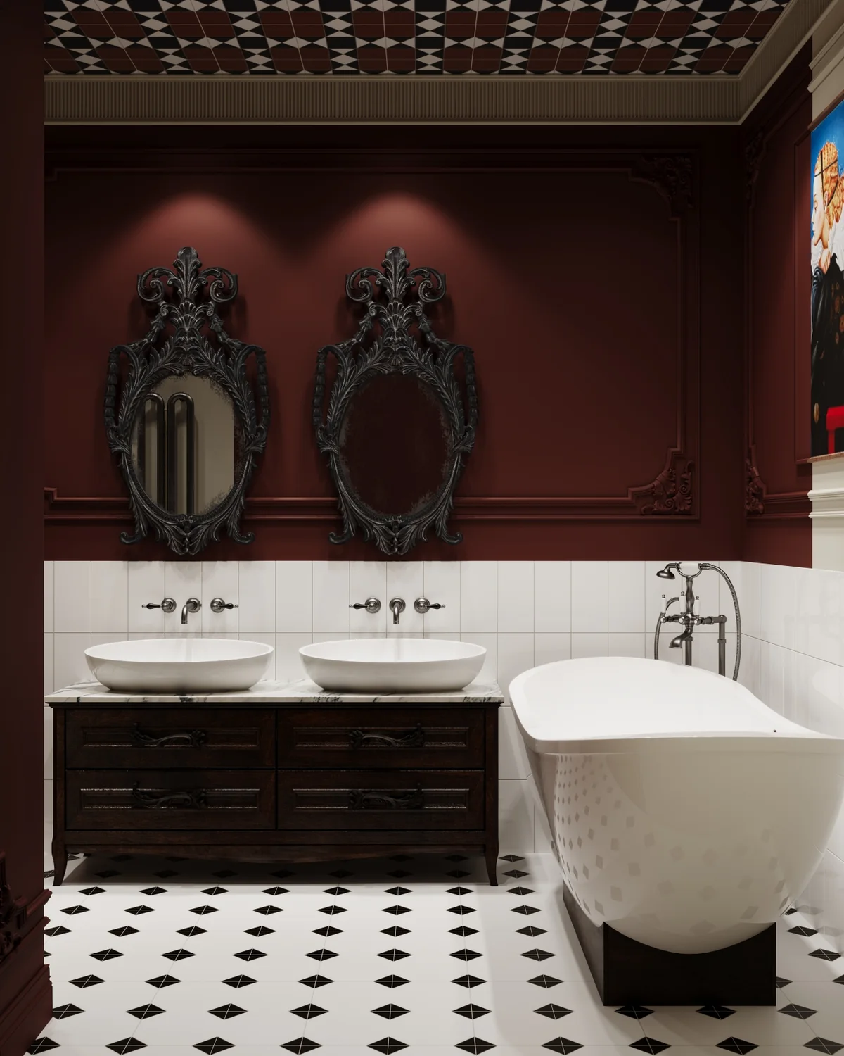 Burgundy Bath interior visualization 1
