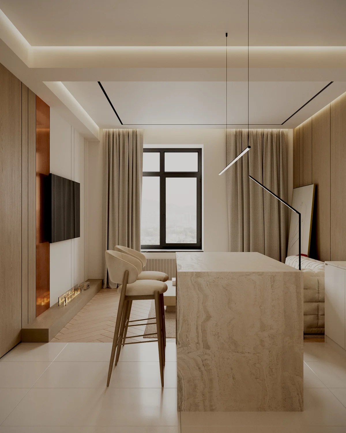 Soft Residence interior visualization 6