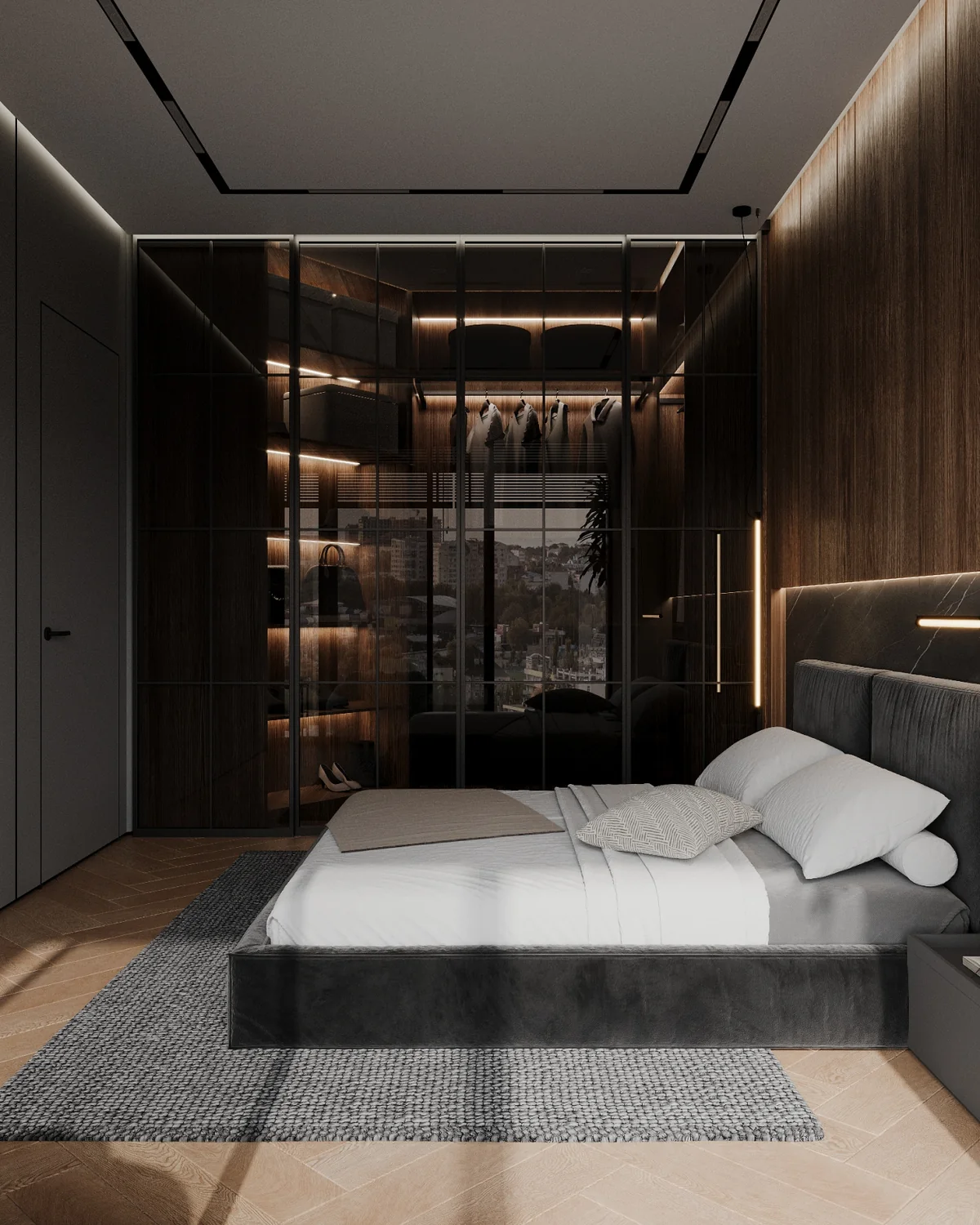 Noir Bedroom interior visualization 4