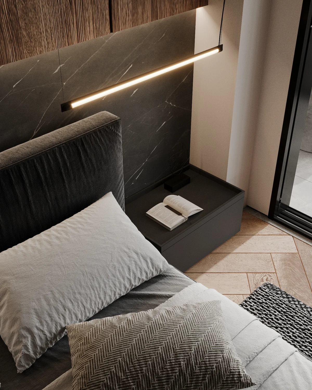 Noir Bedroom interior visualization 5